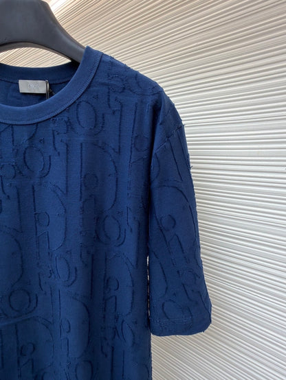 Dior Oblique T-Shirt "Deep Blue Cotton Jersey"