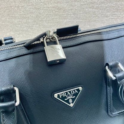 Prada Saffiano Leather Travel Bag "Black"