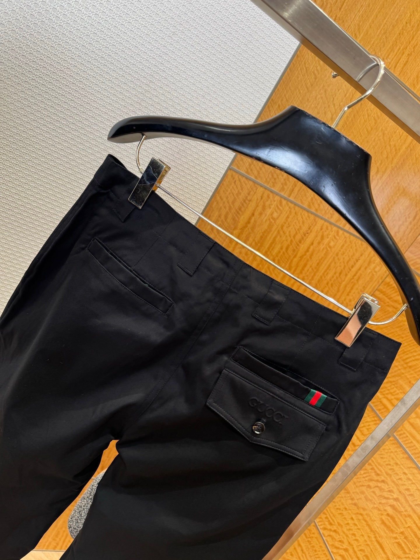 Gucci Cotton Twill Pants with Web Detail "Black"