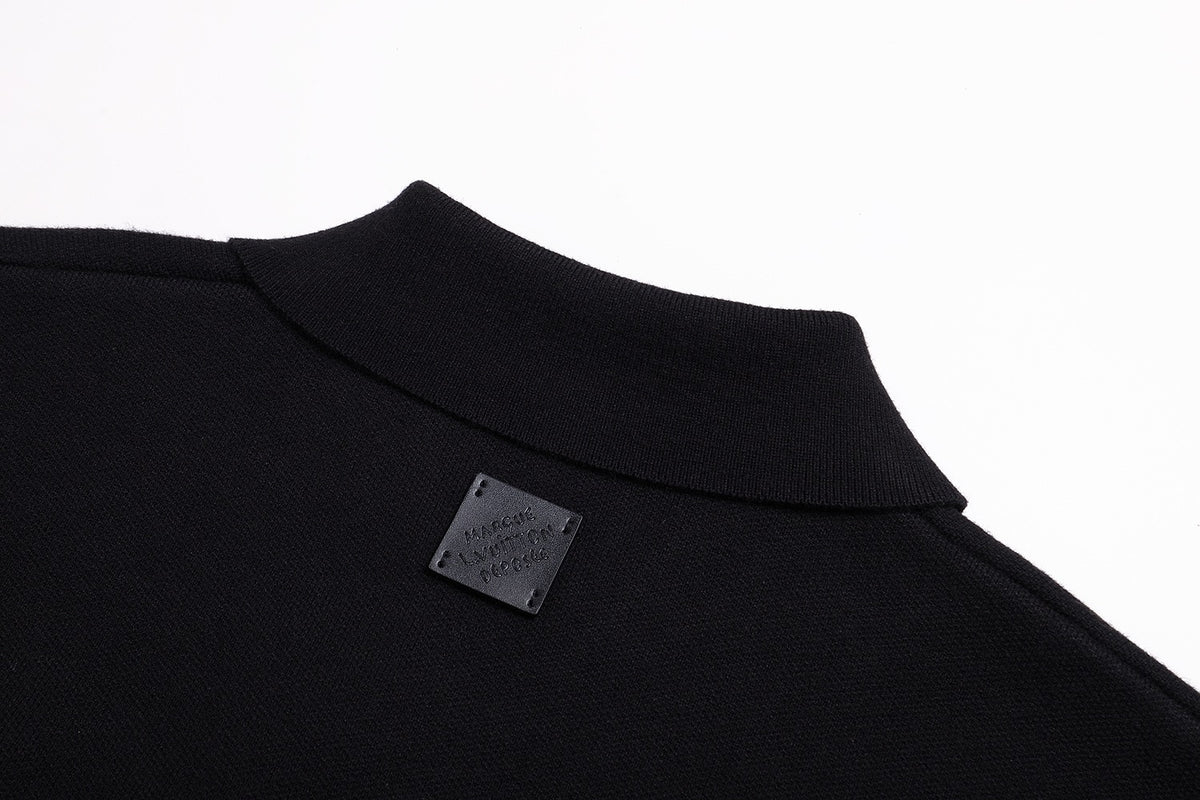 Louis Vuitton Knit Blouson with Leather Details "Black"