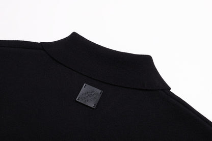 Louis Vuitton Knit Blouson with Leather Details "Black"