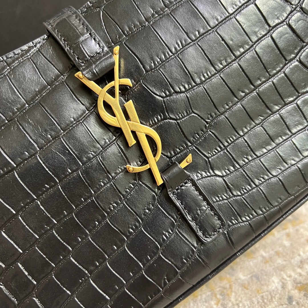 Saint Laurent Le 5 a 7 in Crocodile-Embossed Leather