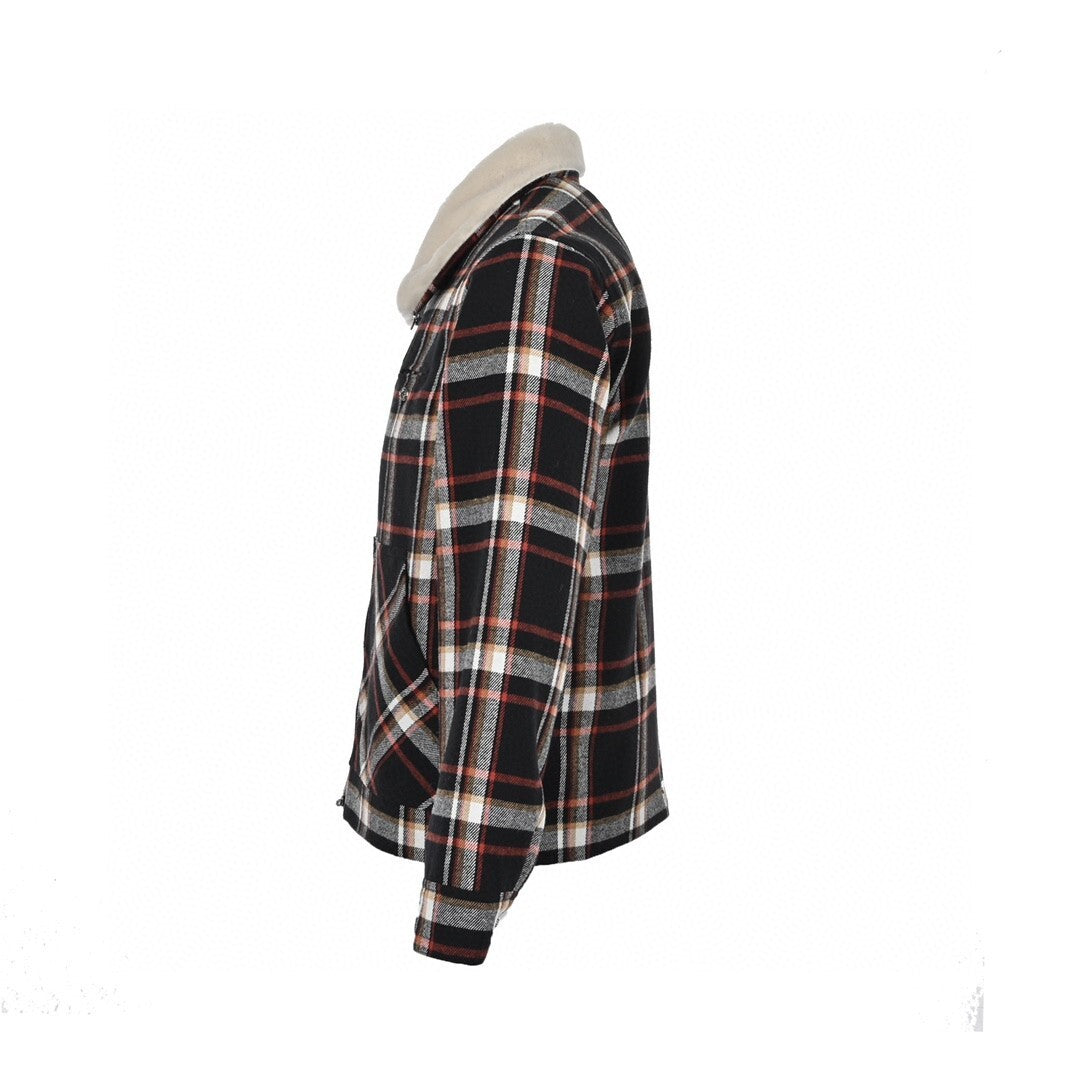 Chrome Hearts Shearling Collar Plaid Jacket