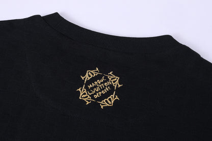 Louis Vuitton Embellished Damier Pique T-Shirt "Black"