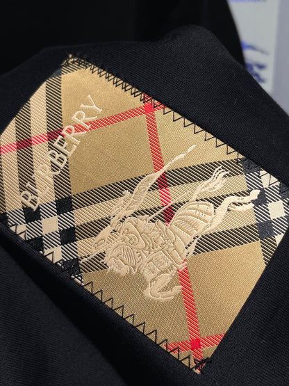 Burberry Check Label Cotton T-Shirt "Black"