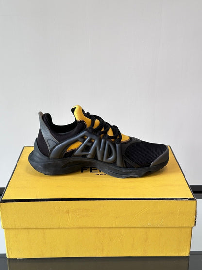 Fendi Tag Sneaker "Black-Yellow-Grey"