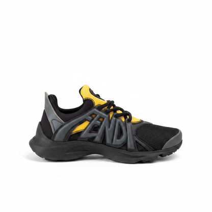 Fendi Tag Sneaker "Black-Yellow-Grey"