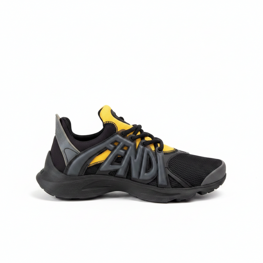 Fendi Tag Sneaker "Black-Yellow-Grey"