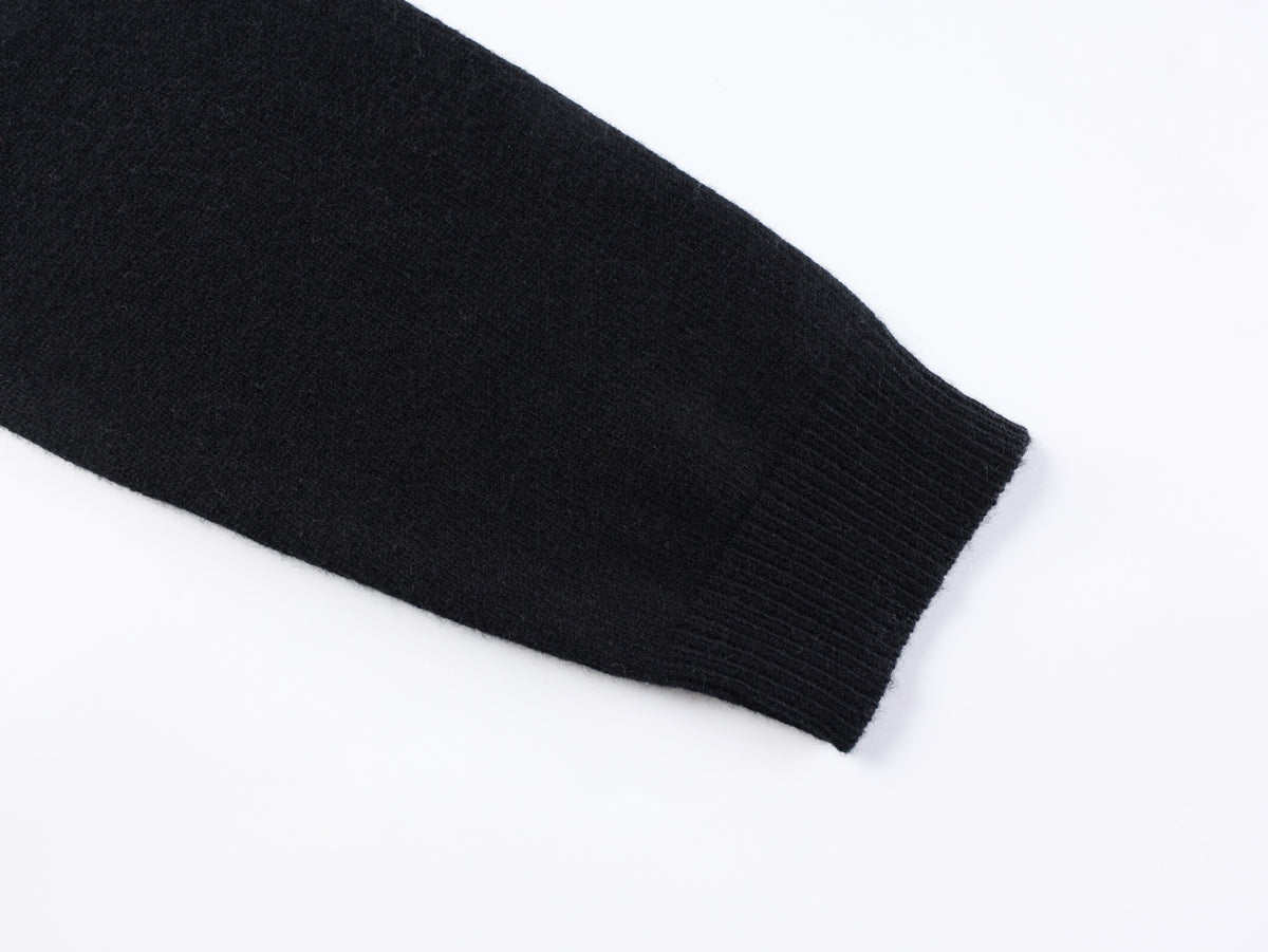 Gucci Fine Knit Wool Sweater with Web "Black"
