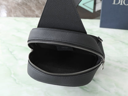 Dior Rider Sling Bag "Black Dior Gravity Grained Leather and Black Grained Calfskin"