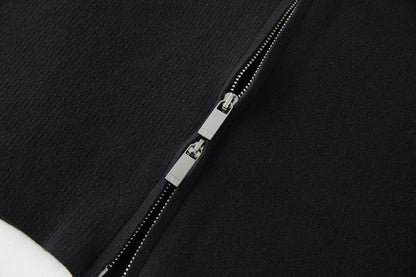 Dior Zipped Cardigan with Dior Embroidery "Black Wool Interlock"