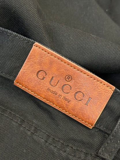 Gucci Cotton Denim Pants with Horsebit Detail