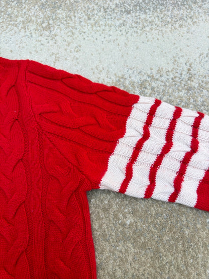Thom Browne Cable-knit Wool Cardigan "Red"
