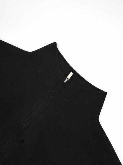 Dior CD Icon Zipped Sweater "Black Virgin Wool Punto Milano Knit"