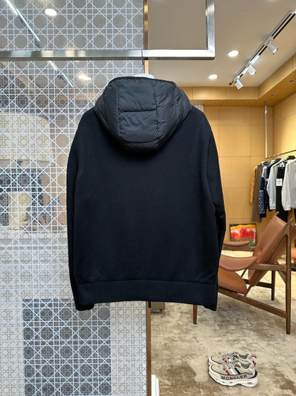 Moncler Padded Cotton Zip-Up Hoodie "Black"