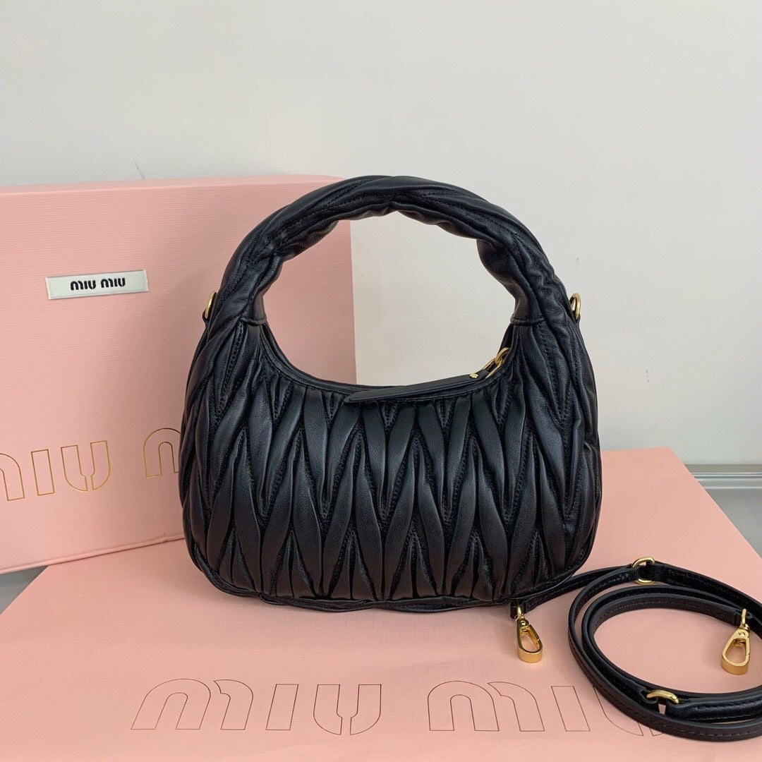 Miu Miu Wander Matelassé Nappa Leather Hobo Bag