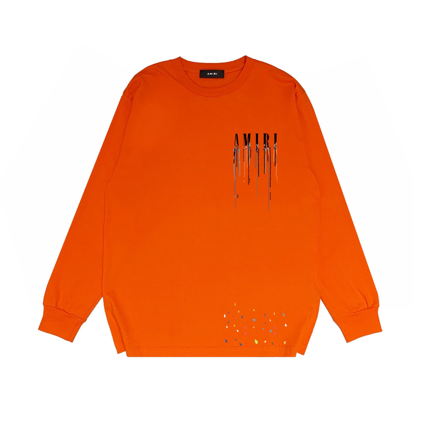 Amiri Paint Drip Core Logo Print Sweatshirt "Orange-Black"