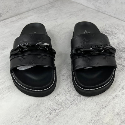 Louis Vuitton Chain Slides "Black"