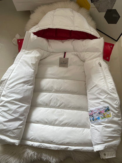 Moncler Poirier Down Jacket "White-Red"