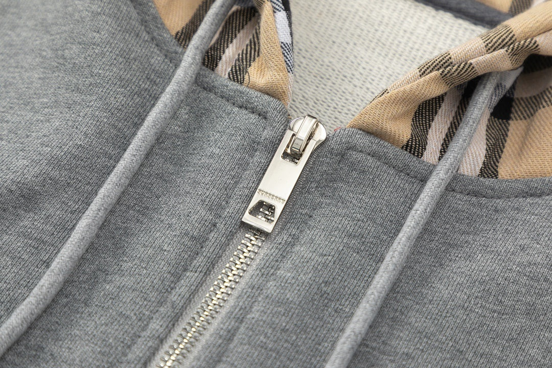 Burberry Zip-Up Hoodie "Grey-Beige"