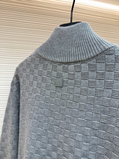 Louis Vuitton Cashmere-Wool Blend Half-Zip Pullover "Gray"