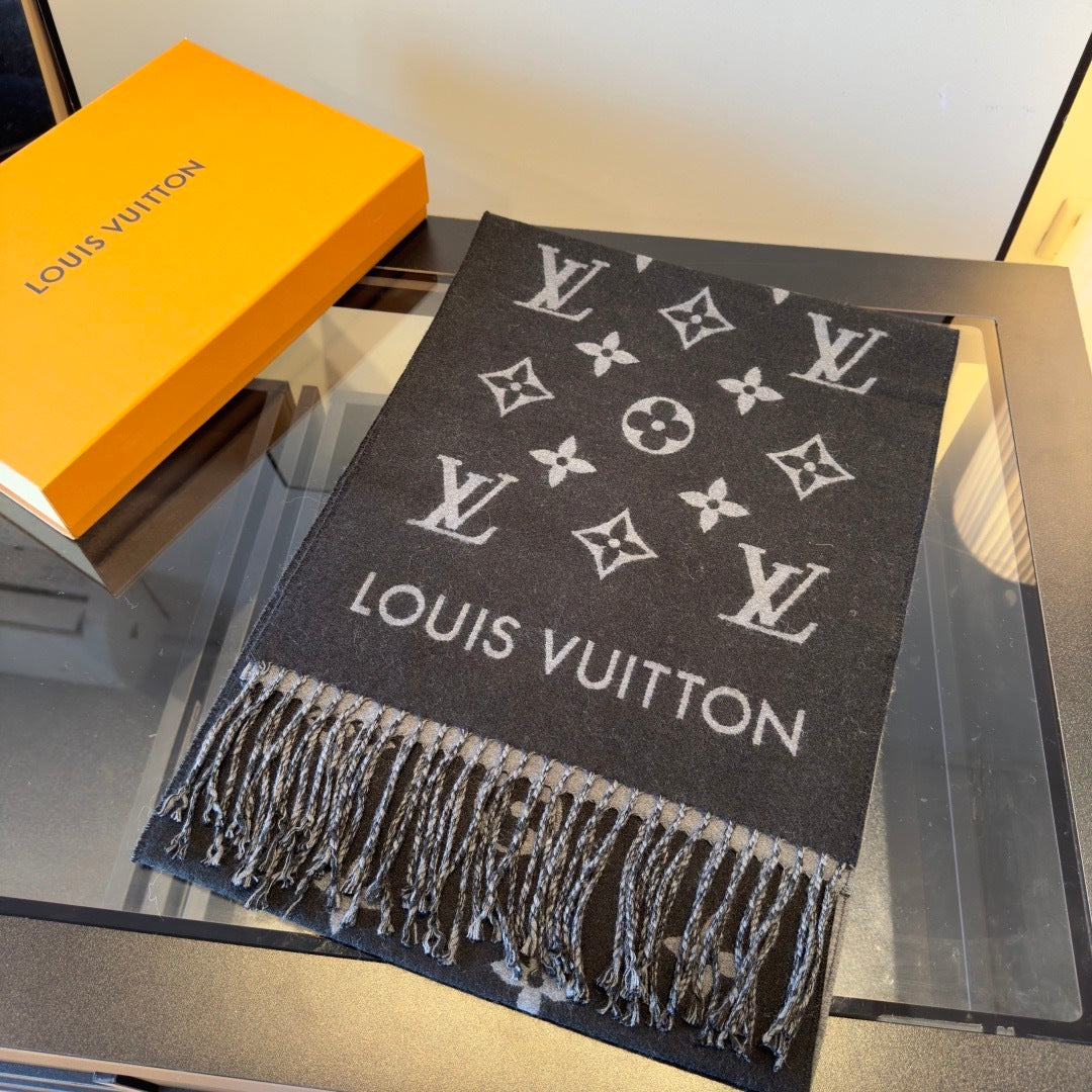 Louis Vuitton Monogram Scarf "Black"