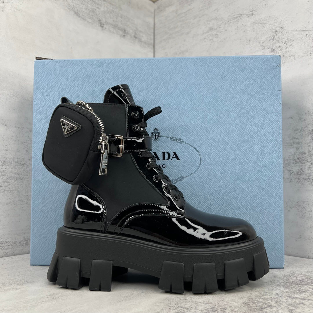 Prada Monolith Leather Boots "Black" V2