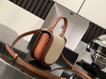 Celine Mini Besace Clea in Canvas and Calfskin