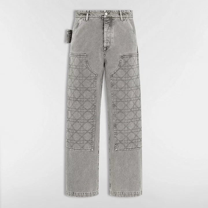 Dior Cannage Carpenter Jeans "Gray Cotton Twill"