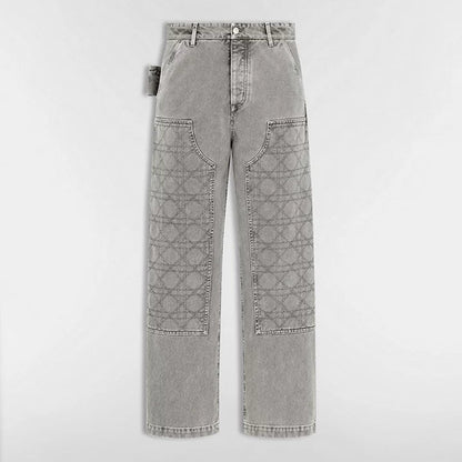Dior Cannage Carpenter Jeans "Gray Cotton Twill"