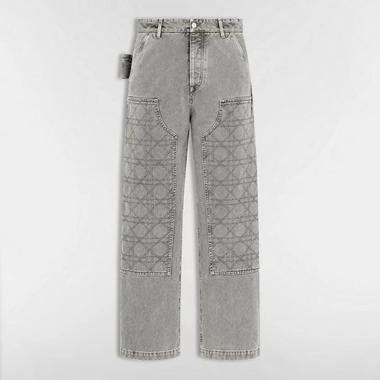 Dior Cannage Carpenter Jeans "Gray Cotton Twill"