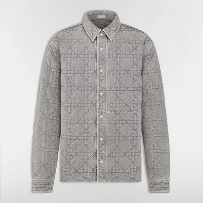Dior Cannage Overshirt "Gray Cotton Twill"