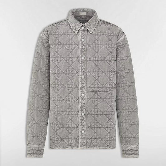 Dior Cannage Overshirt "Gray Cotton Twill"