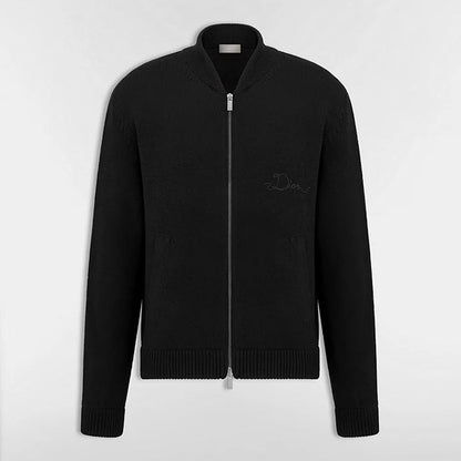 Dior Ribbon Blouson Jacket "Black Wool Jersey"
