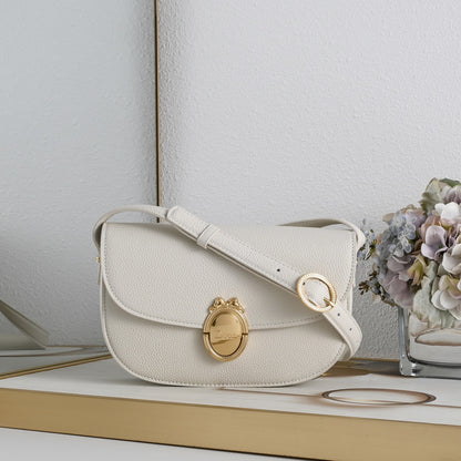 Dior Medium Dior Médaillon Flap Bag "White Grained Calfskin"