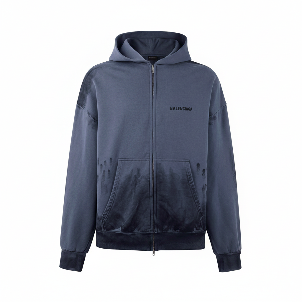 Balenciaga Balenciaga Back Zip-up Hoodie "Blue-Black"