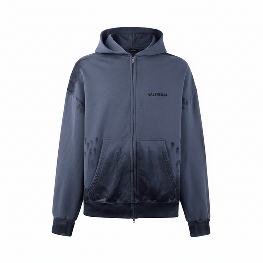Balenciaga Balenciaga Back Zip-up Hoodie "Blue-Black"