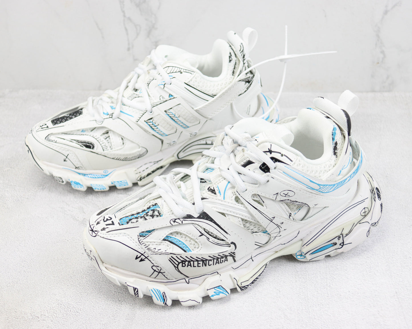 Balenciaga Track "White-Blue Graffiti"