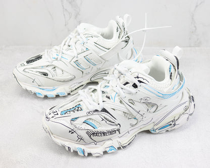 Balenciaga Track "White-Blue Graffiti"