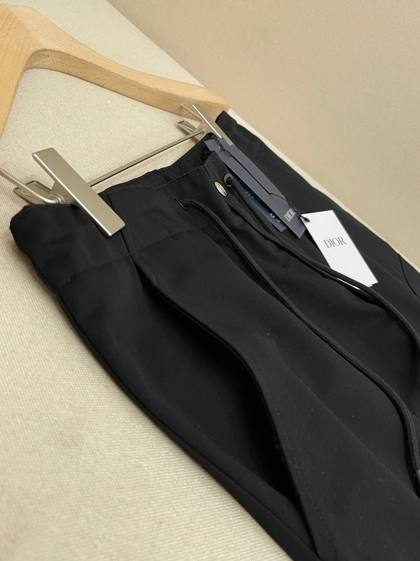 Dior Cargo Pants with Saddle Pocket "Black Blended Cotton Twill"