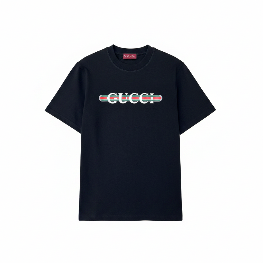 Gucci Printed Cotton T-Shirt "Black"