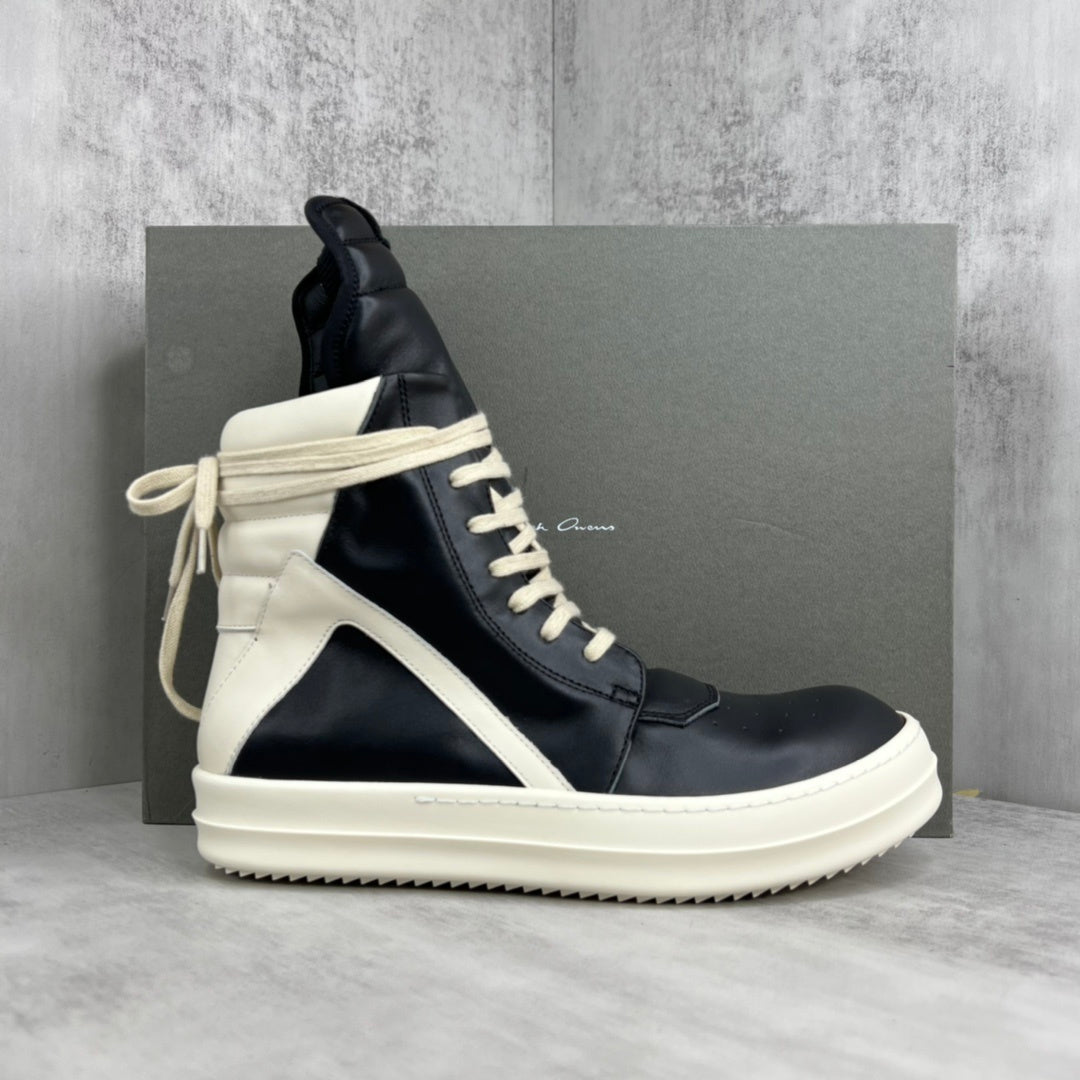 Rick Owens Geobasket Lace-High "Black-White"