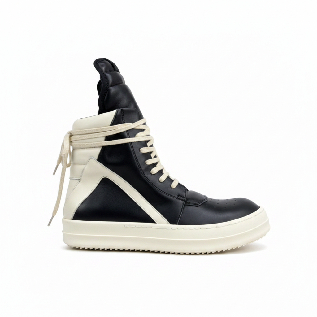 Rick Owens Geobasket Lace-High "Black-White"