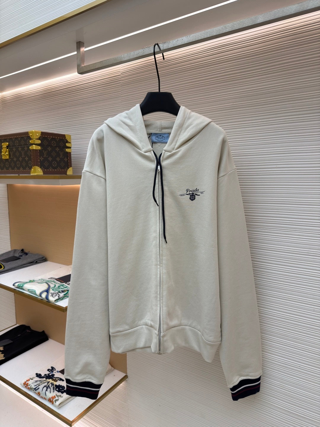 Prada Zip Hoodie "White"