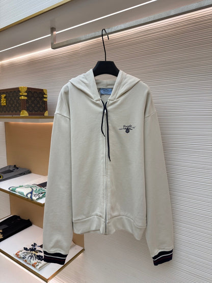 Prada Zip Hoodie "White"