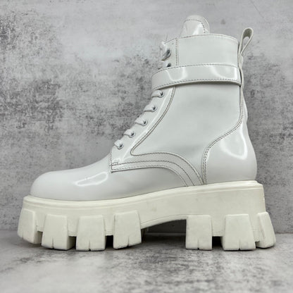 Prada Monolith Leather Boots "White"