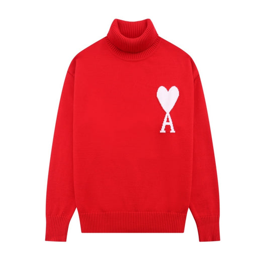 AMI Paris Ami De Coeur Turtleneck Sweater "Red"