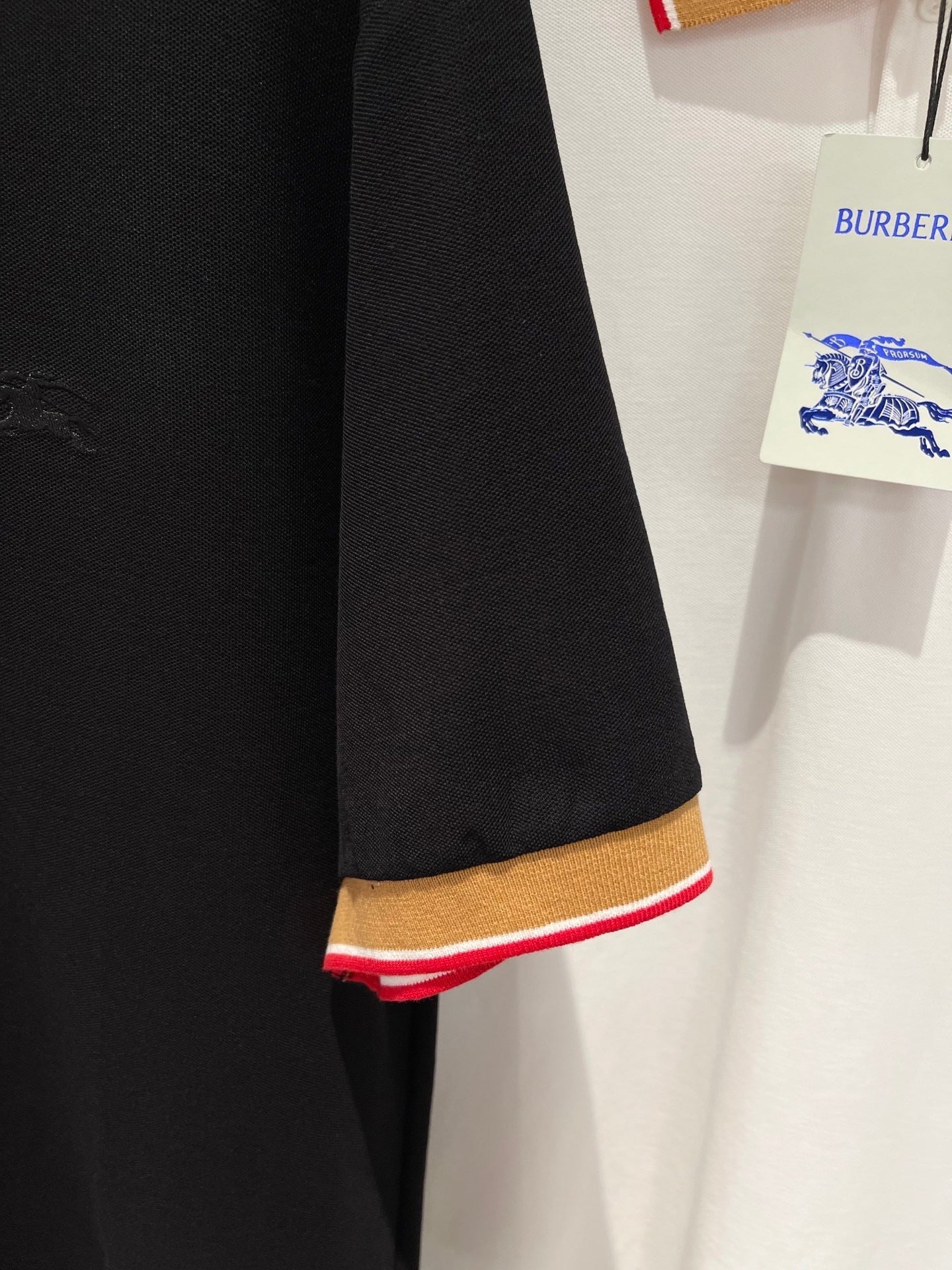 Burberry Logo Collar Cotton Polo Shirt "Black"