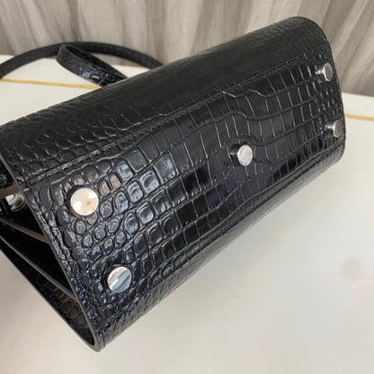 Saint Laurent Sac De Jour in Crocodile-Embossed Leather-Nano