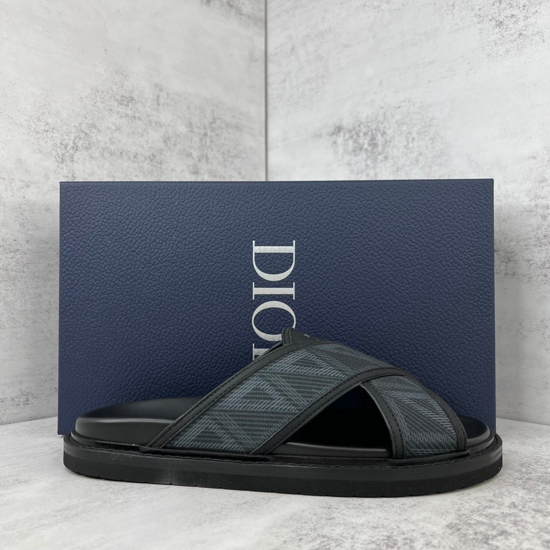 Dior CD Diamonds Slides "Black-Grey"
